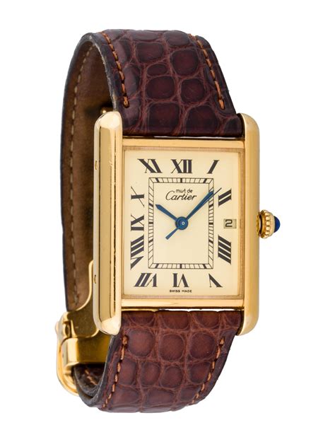 cartier tank must brown